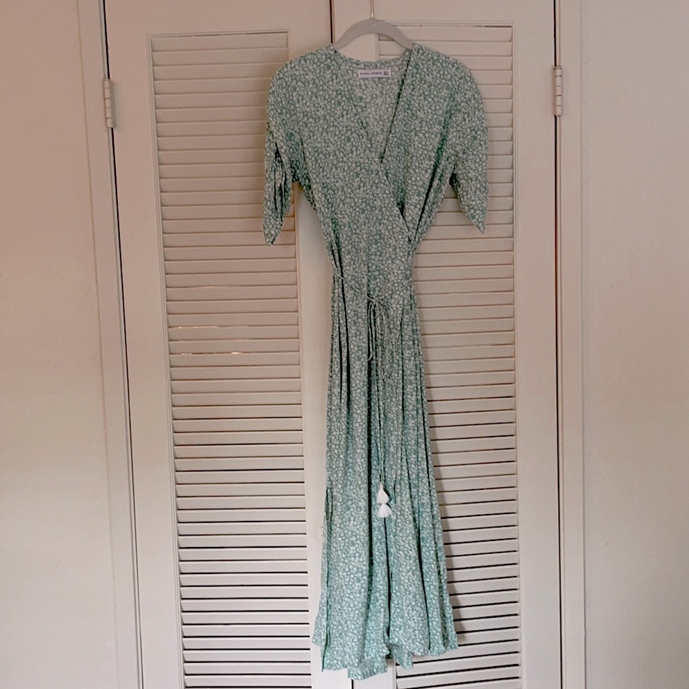 Faithfull the brand green wrap dress